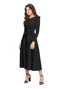 Stylish Solid Black Full Sleeve Gowns For Women-thumb2