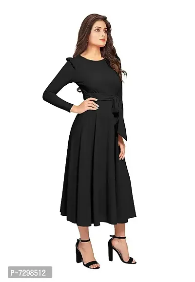 Stylish Solid Black Full Sleeve Gowns For Women-thumb2