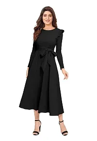 Stylish Solid Black Full Sleeve Gowns For Women-thumb4