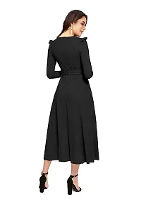 Stylish Solid Black Full Sleeve Gowns For Women-thumb3