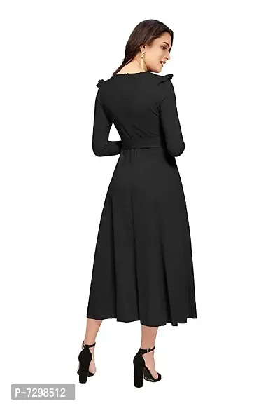 Stylish Solid Black Full Sleeve Gowns For Women-thumb4