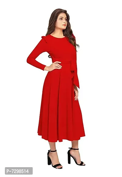 Stylish Solid Red Full Sleeve Gowns For Women-thumb2