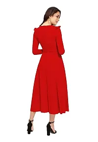 Stylish Solid Red Full Sleeve Gowns For Women-thumb3