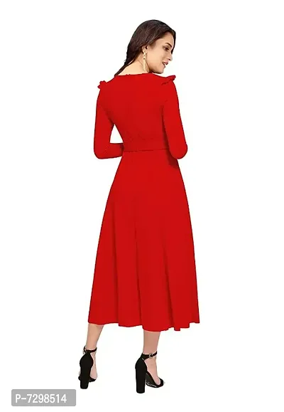 Stylish Solid Red Full Sleeve Gowns For Women-thumb4