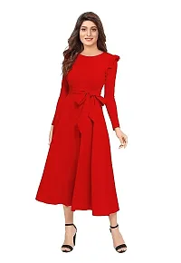 Stylish Solid Red Full Sleeve Gowns For Women-thumb4