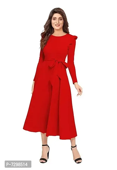 Stylish Solid Red Full Sleeve Gowns For Women-thumb5