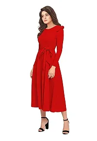 Stylish Solid Red Full Sleeve Gowns For Women-thumb2