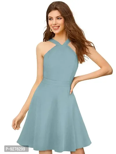 Elegant Polyester Spandex Solid Designer Dress For Women