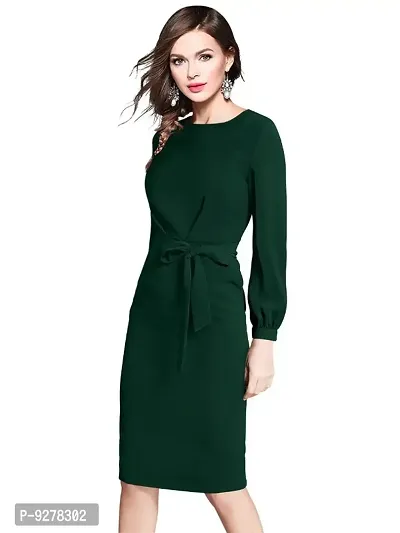 Elegant Polyester Spandex Solid Designer Dress For Women