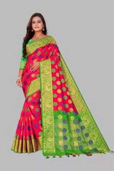 Classic Litchi Silk Woven Sarees with Blouse piece