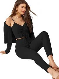 Fancy Polyester Spandex Co-ord Set For Women-thumb1