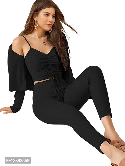 Fancy Polyester Spandex Co-ord Set For Women-thumb2