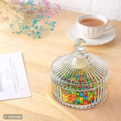 Stylish Crystal Glass Sugar Candy Mukhwas Jar - multicolor-thumb0