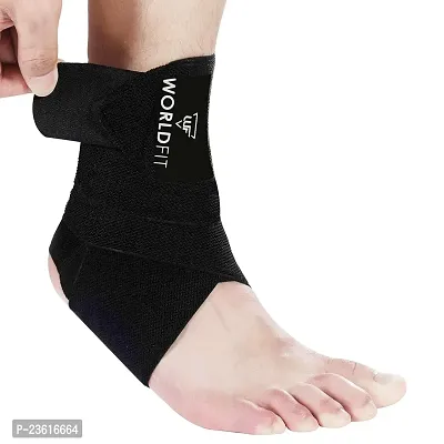 Ankle Support Compression Brace for Injuries, Ankle Protection Guard Helpful In Pain Relief and Recovery. Ankle Band For Men  Women (Free Size)-thumb0