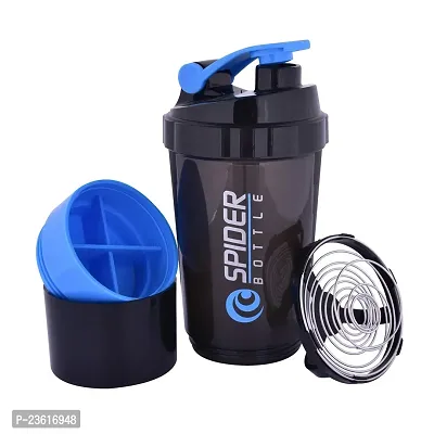Spider Gym Shaker Bottle | Shakers for Protein Shake with 2 Storage Compartment | Leakproof Gym Protein Shaker-thumb0