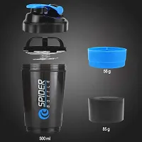 Spider Gym Shaker Bottle | Shakers for Protein Shake with 2 Storage Compartment | Leakproof Gym Protein Shaker-thumb2