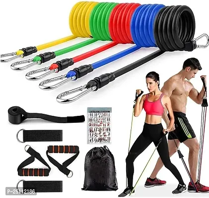Worldfit 11 in 1 Pull Up Assist Bands Exercise Resistance Loop Bands Heavy Duty Resistance Bands Tube for Home Gym Yoga Workout Body Stretching Power Lifting