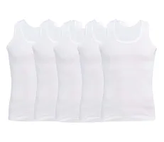 Neoteric Men's Cotton White Vest - Pack of 5-thumb1