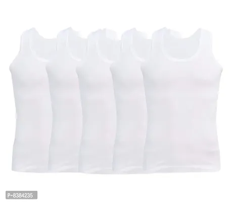 Neoteric Men's Cotton White Vest - Pack of 5-thumb2