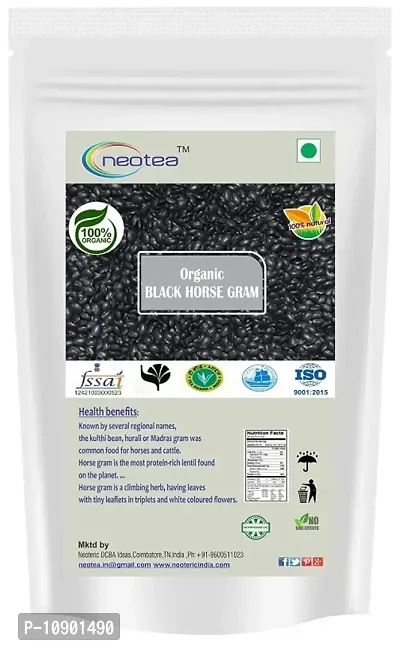 Neotea Organic Black Horse Gram/Karuppu Kaanam Kollu, 500 gm