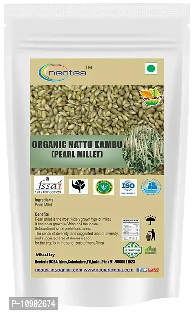 Neotea Organic Natu Kambu Pearl Milllet Sajjalu Pennisetum Glaucum, 500 gm