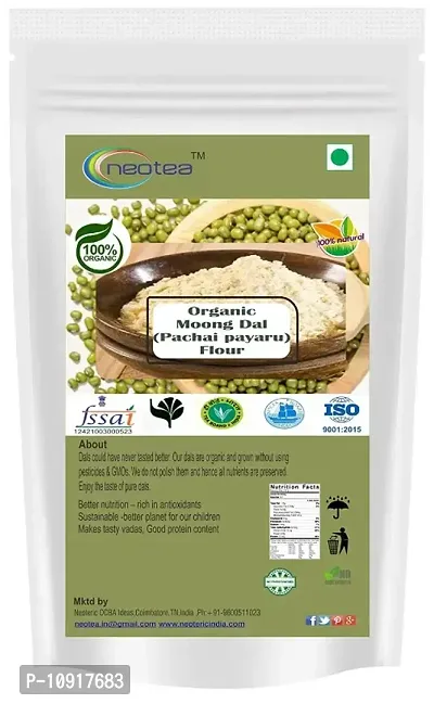 Neotea Organic Pachaipaiyeer Maavu Moong Dal Flour, 500 Gm