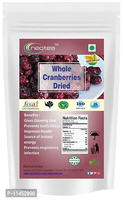 Neotea Dried Whole Cranberries Real dried fruit 500 gm-thumb0