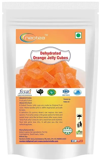 Dehydrated Orange Fruit Jelly Cube, 500 G