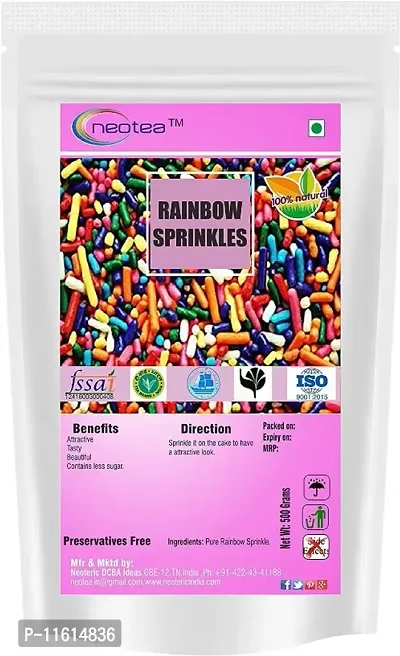 Rainbow Sprinkles S for Decoration, 500 G
