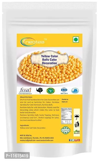 Yellow Color Balls for Cake Decoration, 200G-thumb0