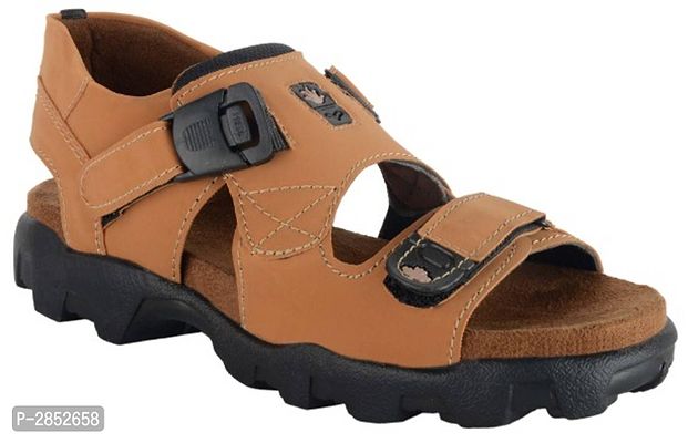 Tan Nubuck Sandals For Men-thumb0