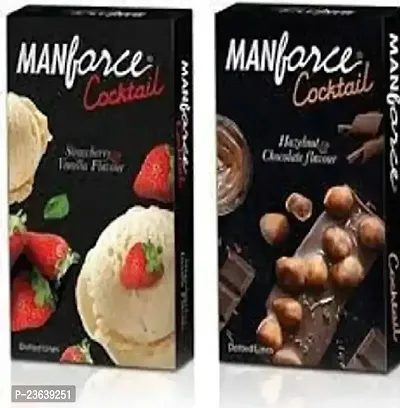 MANFORCE Strawberry-Vanilla  Chocolate-Hazelnut Cocktail Combo (20 Condoms)