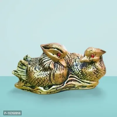 Vaastu Art Vaastu Feng Shui / Mandarin Ducks For Love And Romance Decorative Showpiece - 6 Cm (Polyresin, Brown)