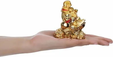 Small Laughing Buddha Sitting On Money Frog For Happiness, Wealth  Goodluck  Decorative Showpiece-thumb4