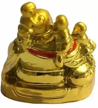 Laughing Buddha with 5 Children for Health , Wealth, Happiness  Good Luck Decorative Showpiece - 7 Cm-thumb2