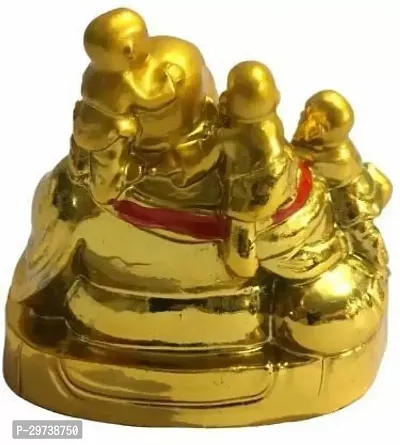 Laughing Buddha with 5 Children for Health , Wealth, Happiness  Good Luck Decorative Showpiece - 7 Cm-thumb3