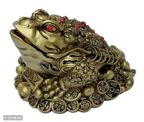 Jumbo Size Three Legged Frog with Coin for Wealth and Happiness Decorative Showpiece - 9 Cm