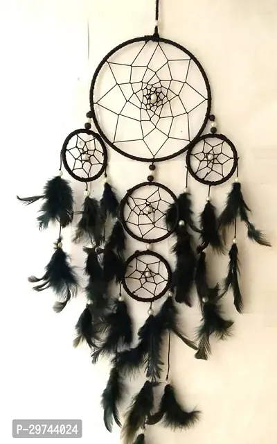 Black Dreamcatcher For Good Dreams And Positive Energy Decorative Showpiece - 70 cm-thumb0