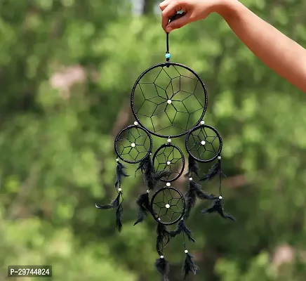 Black Dreamcatcher For Good Dreams And Positive Energy Decorative Showpiece - 70 cm-thumb3