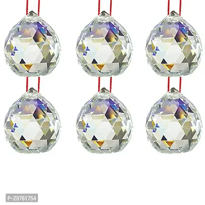 6 Crystal Ball for Goodluck, Happiness and Prosperity Decorative Showpiece