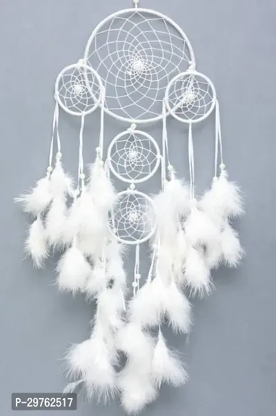 White Dreamcatcher For Good Dreams And Positive Energy Decorative Showpiece-thumb0