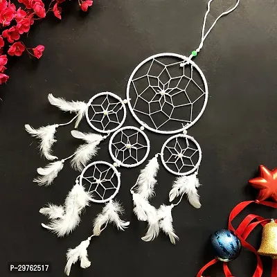 White Dreamcatcher For Good Dreams And Positive Energy Decorative Showpiece-thumb2