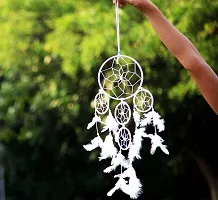 White Dreamcatcher For Good Dreams And Positive Energy Decorative Showpiece-thumb2