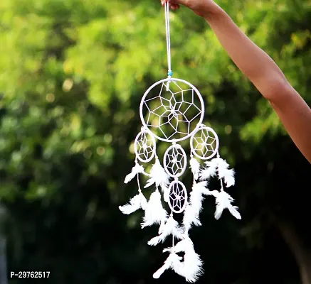 White Dreamcatcher For Good Dreams And Positive Energy Decorative Showpiece-thumb3