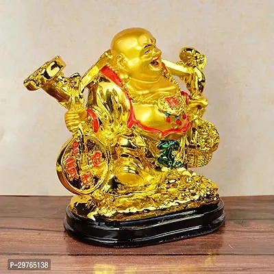 Laughing Buddha Holding Wealth Coin and Ingots for Attracting Money Prosperity Financial Luck Decorative Showpiece-thumb4