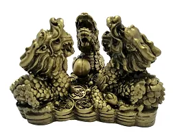 Three Dragon for More Romance, Strength, Good Health  Happiness Decorative Showpiece-thumb1