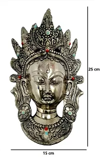 Big Metal Tara Devi Mask Home Wall Hanging for Prosperity Decorative Showpiece - 25 cm-thumb1