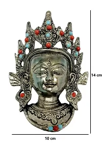 Fengshui Small Metal Tara Devi Mask Home Wall Hanging for Prosperity Decorative Showpiece - 14 cm-thumb1