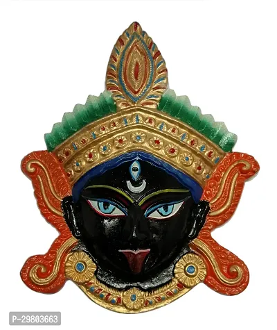 Metal Maa Kali Mask Home Wall Hanging for Prosperity Decorative Showpiece - 19 cm