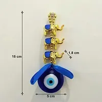 3 Elephant Evil Eye Protection (Nazar Battu) Car  Door Hanging Decorative Showpiece - 15 cm-thumb3